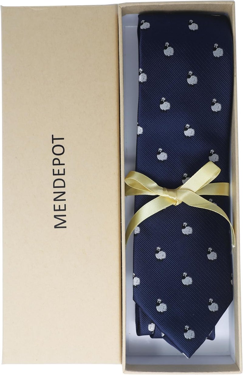 MENDEPOT Animal Pattern Necktie With Gift Box Sea Animal Pattern Tie Father's Day Birthday Gift Tie - Image 5